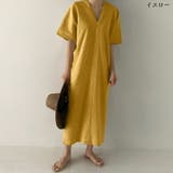 コットンリネンワンピース 夏ワンピース Vネックロングワンピース | COCOMOMO | 詳細画像23 