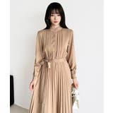 プリーツワンピース ロングワンピース オフィスカジュアル | COCOMOMO | 詳細画像55 