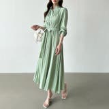 プリーツワンピース ロングワンピース オフィスカジュアル | COCOMOMO | 詳細画像27 