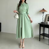 プリーツワンピース ロングワンピース オフィスカジュアル | COCOMOMO | 詳細画像31 