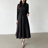 プリーツワンピース ロングワンピース オフィスカジュアル | COCOMOMO | 詳細画像32 