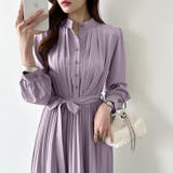 プリーツワンピース ロングワンピース オフィスカジュアル | COCOMOMO | 詳細画像41 