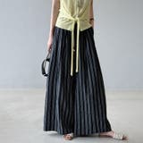 ストライプパンツ ワイドパンツ コットンリネン | COCOMOMO | 詳細画像11 