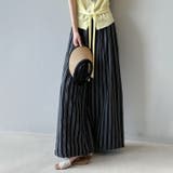 ストライプパンツ ワイドパンツ コットンリネン | COCOMOMO | 詳細画像15 