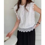 レーストップス スカラップ レースブラウス | COCOMOMO | 詳細画像2 