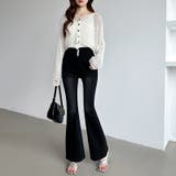 フレアデニムパンツ フレアパンツ デニム | COCOMOMO | 詳細画像25 