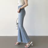 フレアデニムパンツ フレアパンツ デニム | COCOMOMO | 詳細画像3 