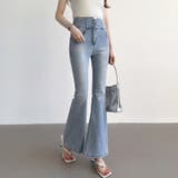 フレアデニムパンツ フレアパンツ デニム | COCOMOMO | 詳細画像4 