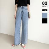 ブルー | ハートスタッズデニムパンツ ハート柄 デニムパンツ | COCOMOMO