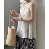 バックリボン ノースリーブブラウス チュニック | COCOMOMO | 詳細画像3 