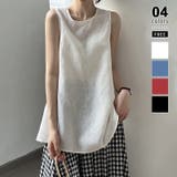 ホワイト | バックリボン ノースリーブブラウス チュニック | COCOMOMO