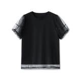 チュールレイヤードtシャツ パフスリーブ 半袖カットソー | COCOMOMO | 詳細画像27 
