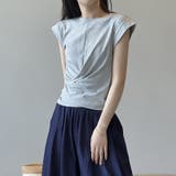 アシンメトリートップス フレンチスリーブ Tシャツ | COCOMOMO | 詳細画像10 