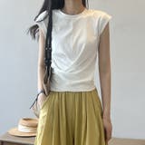 アシンメトリートップス フレンチスリーブ Tシャツ | COCOMOMO | 詳細画像2 