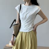 アシンメトリートップス フレンチスリーブ Tシャツ | COCOMOMO | 詳細画像5 