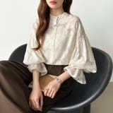 前後2way ジャガードブラウス シフォンブラウス | COCOMOMO | 詳細画像17 