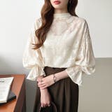 前後2way ジャガードブラウス シフォンブラウス | COCOMOMO | 詳細画像18 