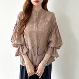 前後2way ジャガードブラウス シフォンブラウス | COCOMOMO | 詳細画像2 