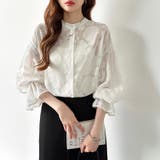 前後2way ジャガードブラウス シフォンブラウス | COCOMOMO | 詳細画像27 