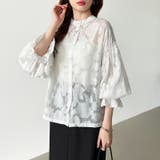 前後2way ジャガードブラウス シフォンブラウス | COCOMOMO | 詳細画像29 