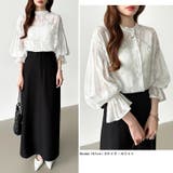 前後2way ジャガードブラウス シフォンブラウス | COCOMOMO | 詳細画像31 