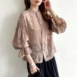 前後2way ジャガードブラウス シフォンブラウス | COCOMOMO | 詳細画像4 