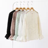 前後2way ジャガードブラウス シフォンブラウス | COCOMOMO | 詳細画像43 