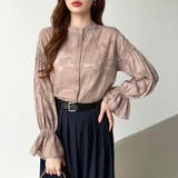 前後2way ジャガードブラウス シフォンブラウス | COCOMOMO | 詳細画像7 