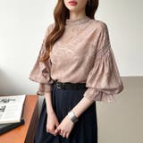 前後2way ジャガードブラウス シフォンブラウス | COCOMOMO | 詳細画像8 