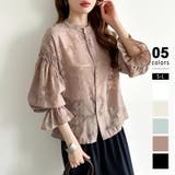 ブラウン | 前後2way ジャガードブラウス シフォンブラウス | COCOMOMO