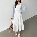 シャーリングキャミソール ティアードスカート セットアップ夏 | COCOMOMO | 詳細画像4 