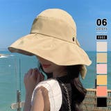ブラウン | つば広ハット 帽子 日焼け対策 | COCOMOMO