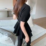 ペプラムトップス サマーニット オフィスカジュアル | COCOMOMO | 詳細画像11 