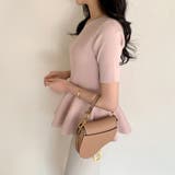 ペプラムトップス サマーニット オフィスカジュアル | COCOMOMO | 詳細画像2 