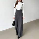 サロペットパンツ ハイウエスト ワイドパンツ | COCOMOMO | 詳細画像2 