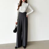 サロペットパンツ ハイウエスト ワイドパンツ | COCOMOMO | 詳細画像4 