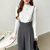 サロペットパンツ ハイウエスト ワイドパンツ | COCOMOMO | 詳細画像7 