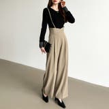 サロペットパンツ ハイウエスト ワイドパンツ | COCOMOMO | 詳細画像20 