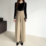 サロペットパンツ ハイウエスト ワイドパンツ | COCOMOMO | 詳細画像25 