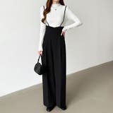 サロペットパンツ ハイウエスト ワイドパンツ | COCOMOMO | 詳細画像27 