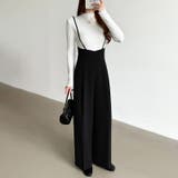 サロペットパンツ ハイウエスト ワイドパンツ | COCOMOMO | 詳細画像28 