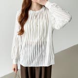 フリルトップス 長袖カットソー ウェーブTシャツ | COCOMOMO | 詳細画像9 