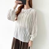 フリルトップス 長袖カットソー ウェーブTシャツ | COCOMOMO | 詳細画像10 