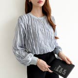 フリルトップス 長袖カットソー ウェーブTシャツ | COCOMOMO | 詳細画像19 