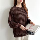 フリルトップス 長袖カットソー ウェーブTシャツ | COCOMOMO | 詳細画像26 