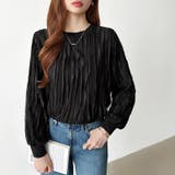 フリルトップス 長袖カットソー ウェーブTシャツ | COCOMOMO | 詳細画像44 