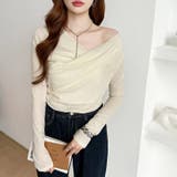 オフショルダードレープトップス オフショルダー シアートップス | COCOMOMO | 詳細画像8 