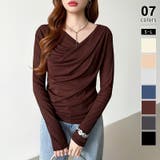 ダークブラウン | オフショルダードレープトップス オフショルダー シアートップス | COCOMOMO