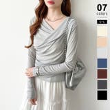 ライトグレー | オフショルダードレープトップス オフショルダー シアートップス | COCOMOMO