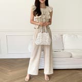 フリルショルダーティアードセットアップ パンツセットアップ セットアップ夏 | COCOMOMO | 詳細画像4 